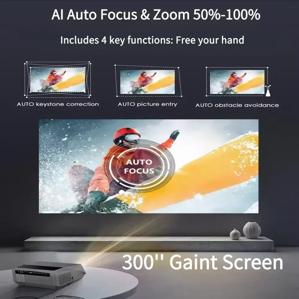 3500 ANSI auto focus 4K projector 2.4+5G wifi bluetooth 1080P