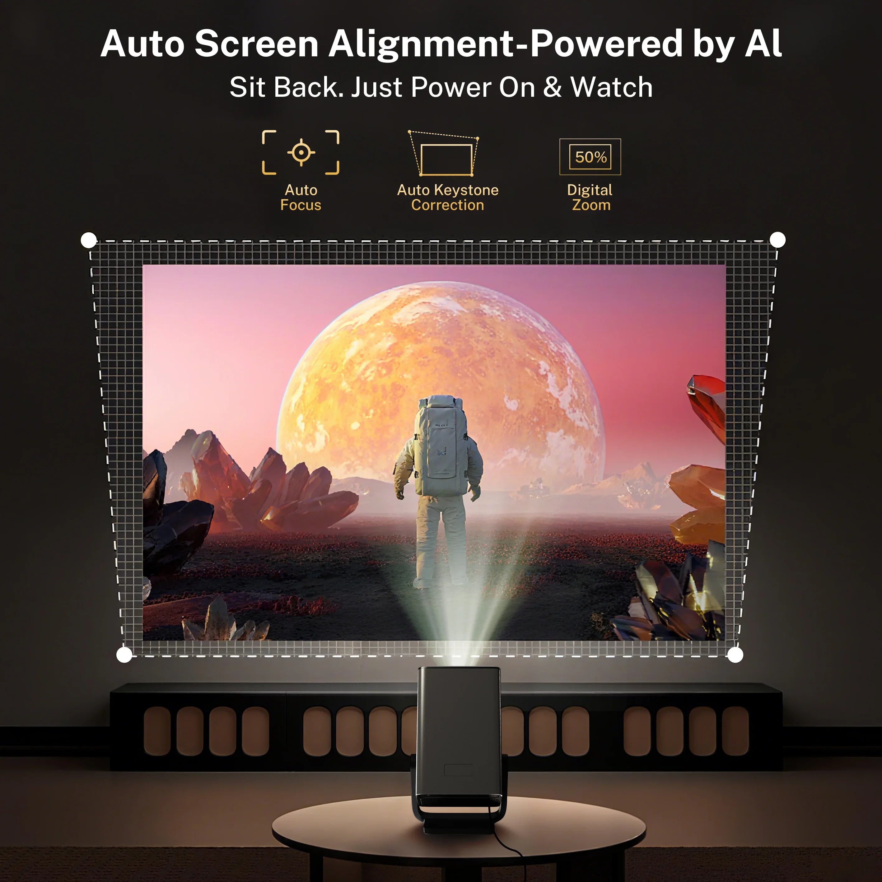 8K Support Ultra High Definition Projector with Android 14 OS, Native1080P 1000ANSI