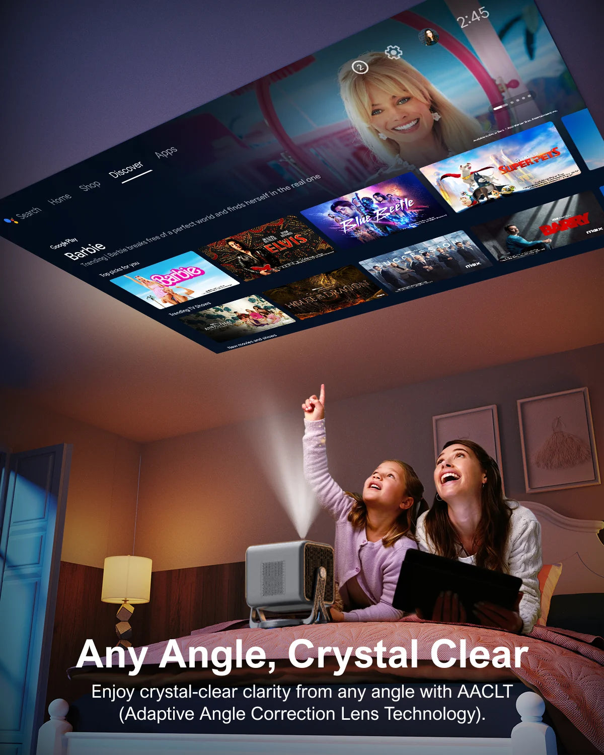 ULTIMEA 1080P Full HD Projector 4k Portable with 90° Gimbal Smart Android 11.0 5G