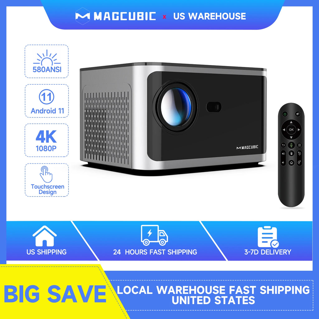 Magcubic HY350 Pro 580ANSI Projector Android 11 4K 1080P